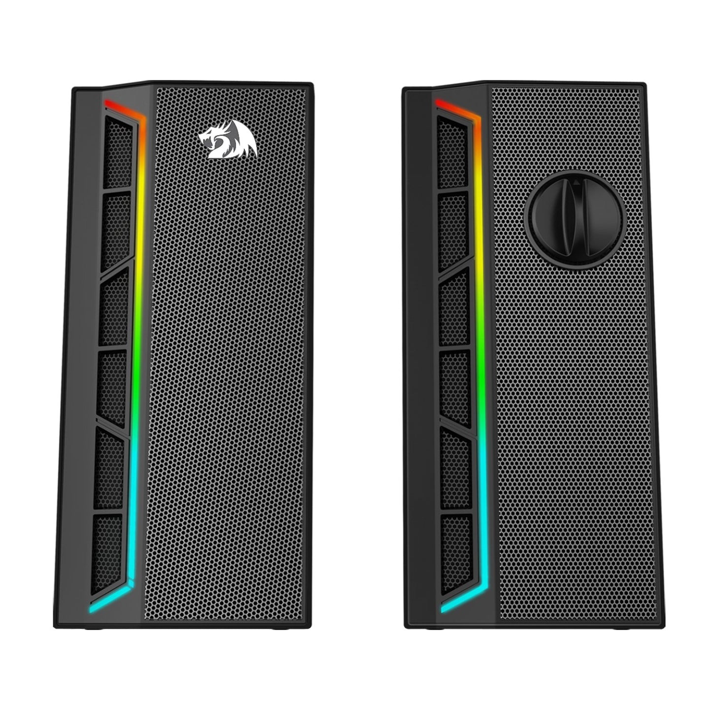 Take your gaming and entertainment audio to the next level with the Redragon GS580 RGB Gaming Speakers. Designed for gamers and multimedia enthusiasts, these compact speakers deliver crisp, immersive sound with multiple connectivity options, including AUX-in and USB. Built-in RGB lighting effects add a vibrant gaming atmosphere, making every session more engaging and stylish.