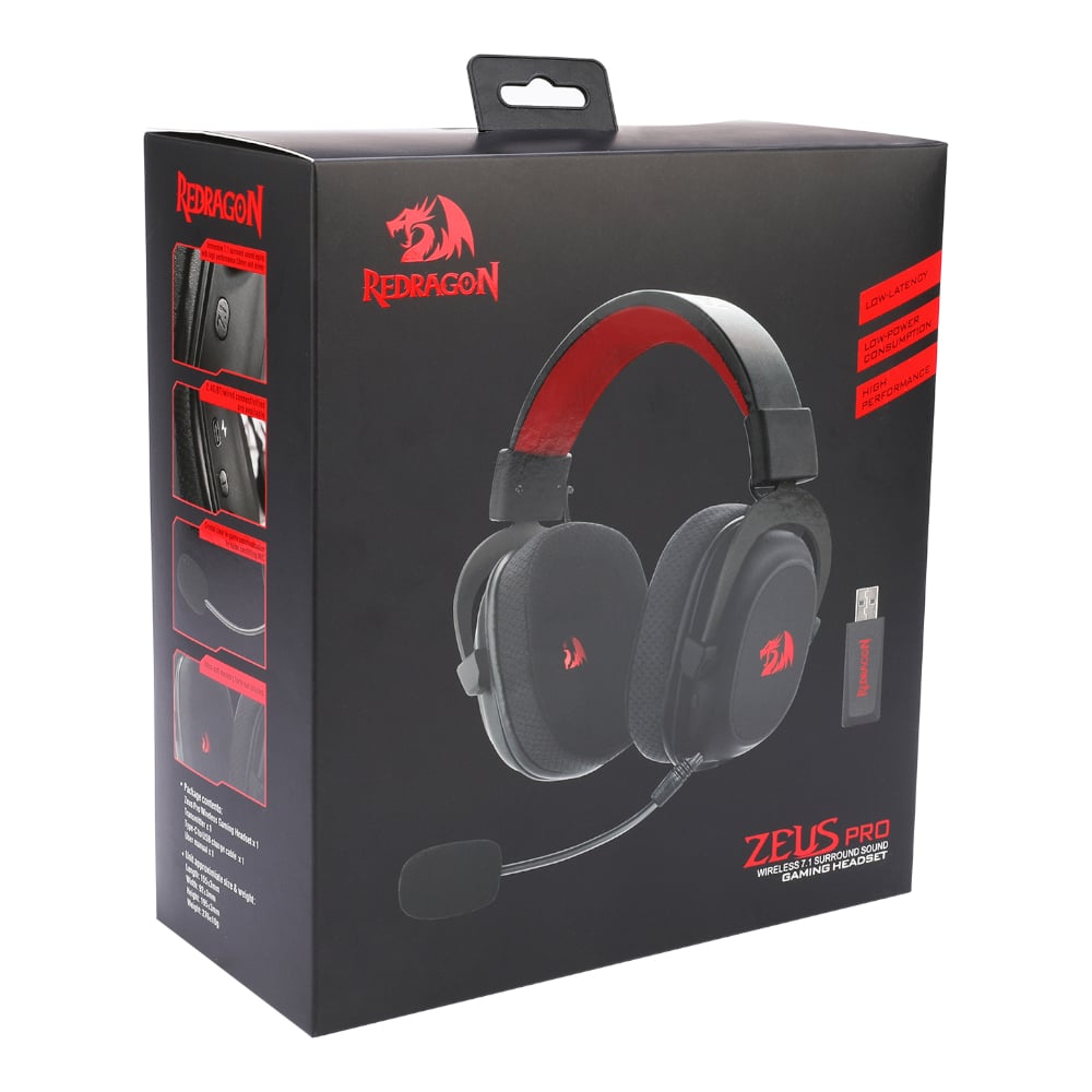 Redragon H510 ZEUS PRO 7.1 Surround Sound Wireless Gaming Headset – Black.