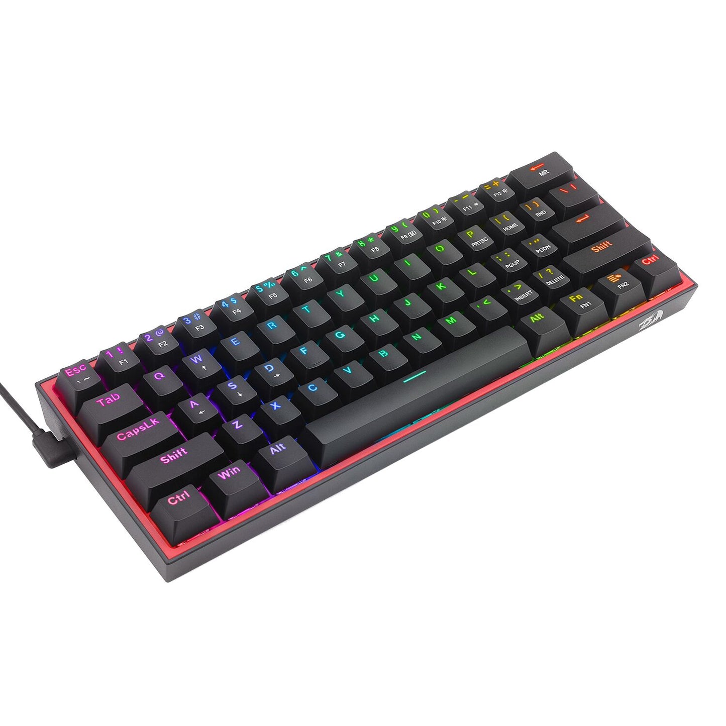 Redragon K616 FIZZ Pro 61-Key RGB Mechanical Gaming Keyboard β Black (60%, RGB, Wireless/Wired, Hot-Swappable)