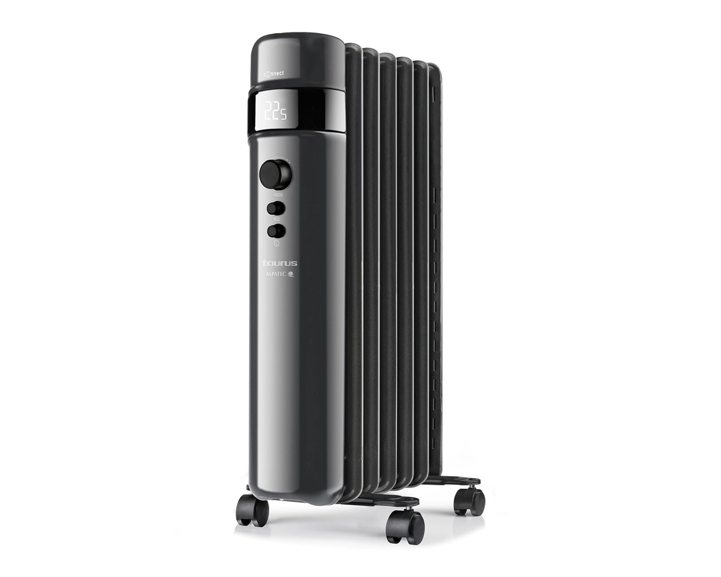 Taurus Heater 7 Fin Oil Filled Steel Black Wifi Enabled 3Heat Settings 1500W "Agadir Connect"
