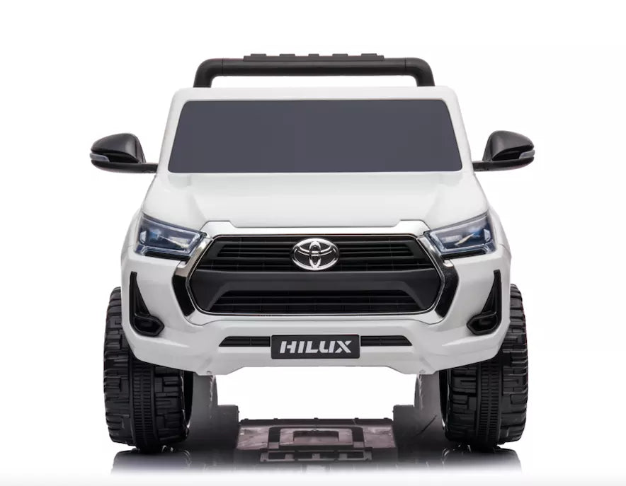 Toyota Hilux Ride On Bakkie With Rubber Wheels 24v White