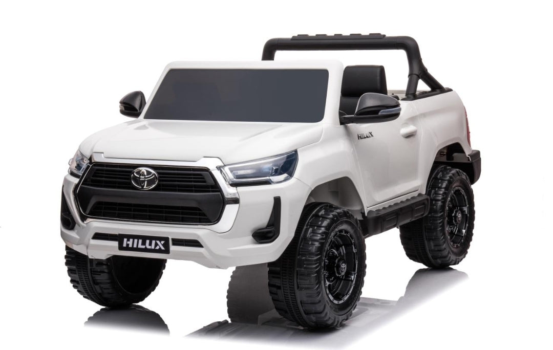 Toyota Hilux Ride On Bakkie With Rubber Wheels 24v White