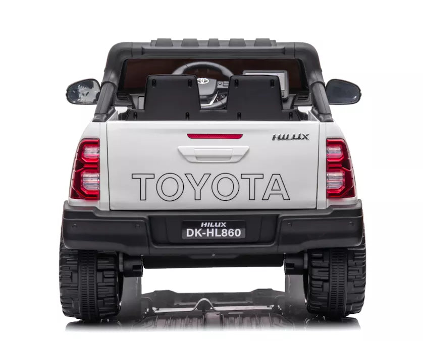 Toyota Hilux Ride On Bakkie With Rubber Wheels 24v White
