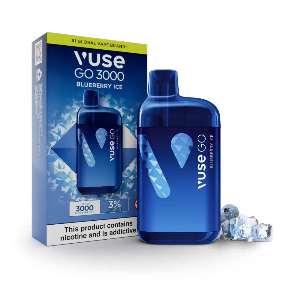 VUSE GO 3000 Puffs BLUEBERRY ICE Disposable Vape 3%
Bright blueberry flavour with an icy cool twist, for up to 3000* puffs of visible flavour.
*Based on laboratory testing of newly manufactured product and may vary depending on individuals usage behaviour.