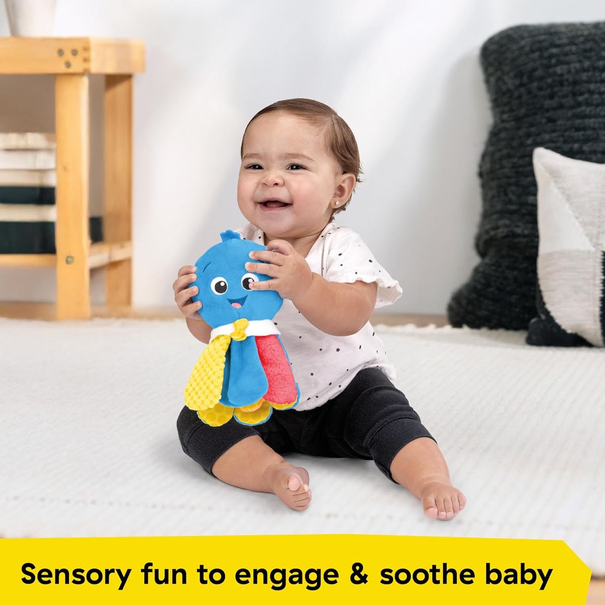 Detail view of super soft stretchy octopus arms for tactile sensory play