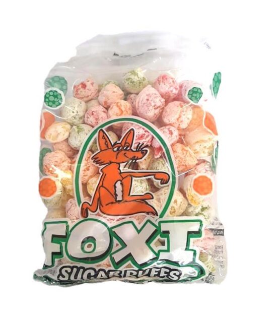 Foxi Puffs Sugar Puffs Chips master pack of 20 showing multiple eighty gram packets neatly arranged