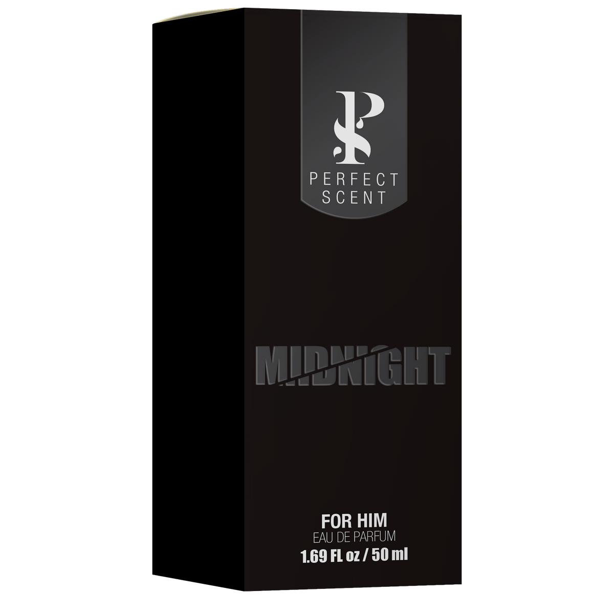 Infographic displaying bergamot pepper and vetiver scent notes for Midnight cologne