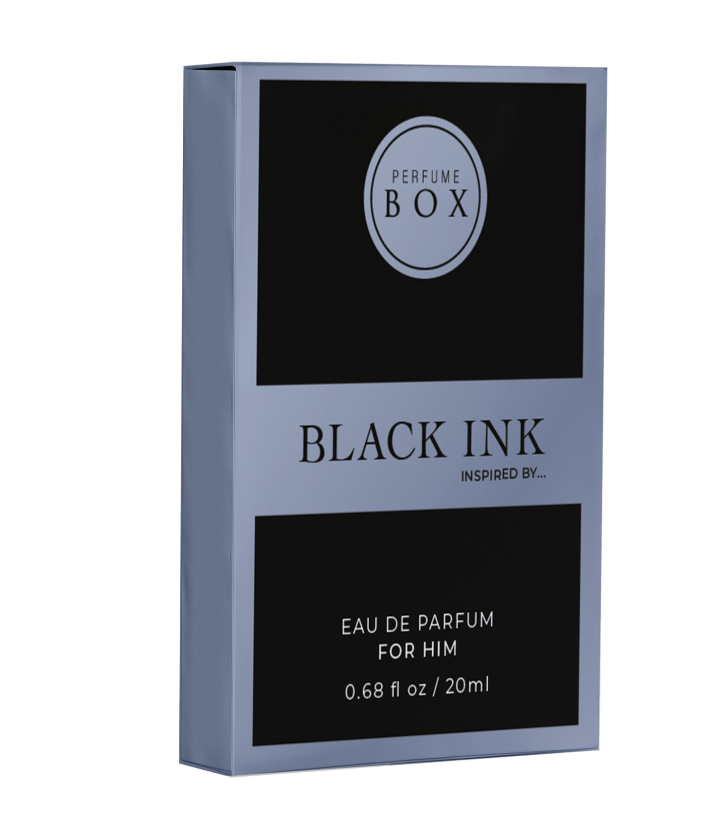 Infographic displaying Perfume Box Black Ink notes of grapefruit marine and ambergris