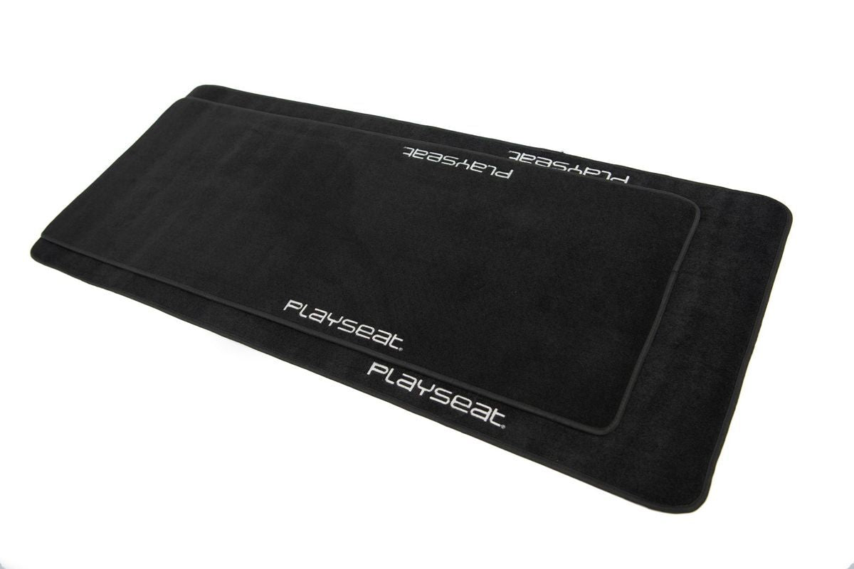 Side angle perspective of Playseat Floor Mat XL for sim racing cockpits