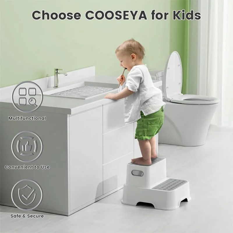 Kids-Up & Toddlers 2 Step Sturdy Stool for Bathroom & Kitchen Potty Train