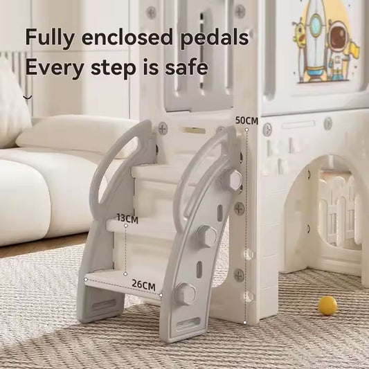 Babies-Up Toddler Garden Slide and Swing Set With Removable Basketball Hoop