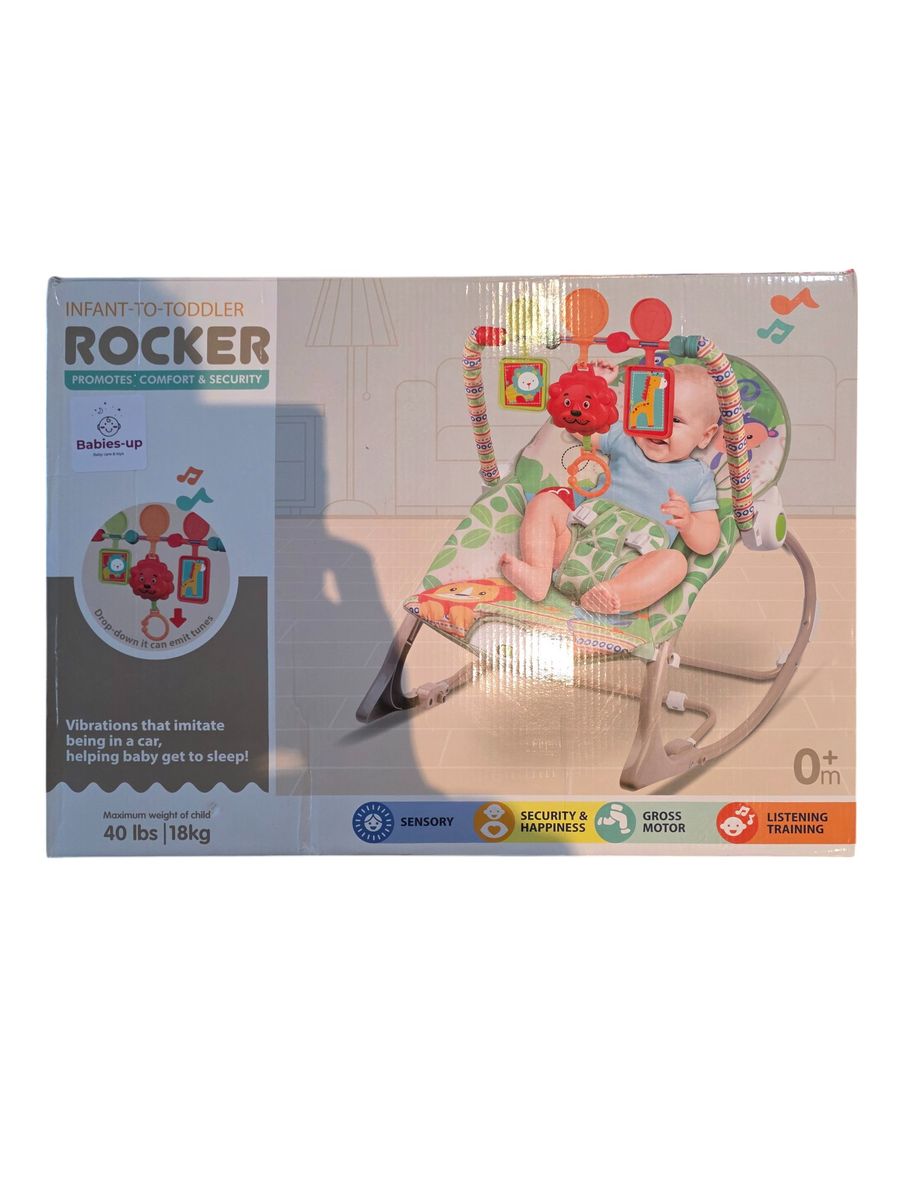 Babies-Up 2 in 1 Infant To Toddler Rocker Chair With Vibration and Bounce