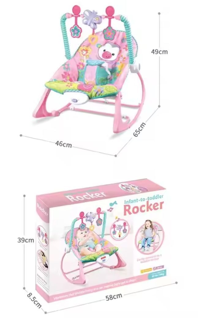 Babies-Up 2 in 1 Infant To Toddler Rocker Chair With Vibration and Bounce
