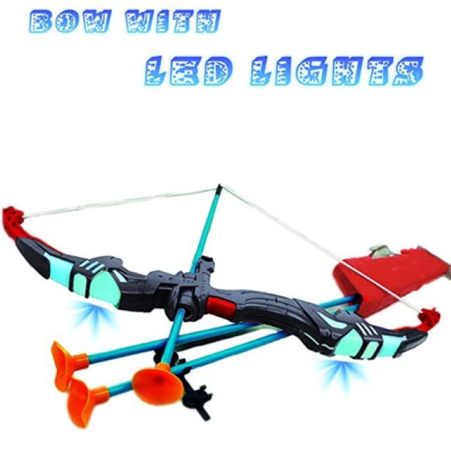 Kids-Up Lightup Black & Red Bow & Arrow Set For Archery Indoor/Outdoor