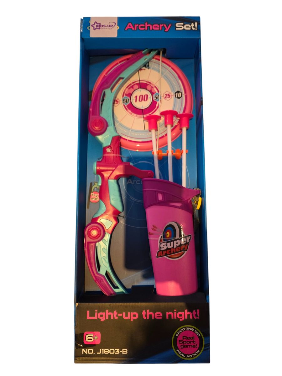 Kids-Up Pink & Blue Bow & Arrow Archery Set With Arrow Holder