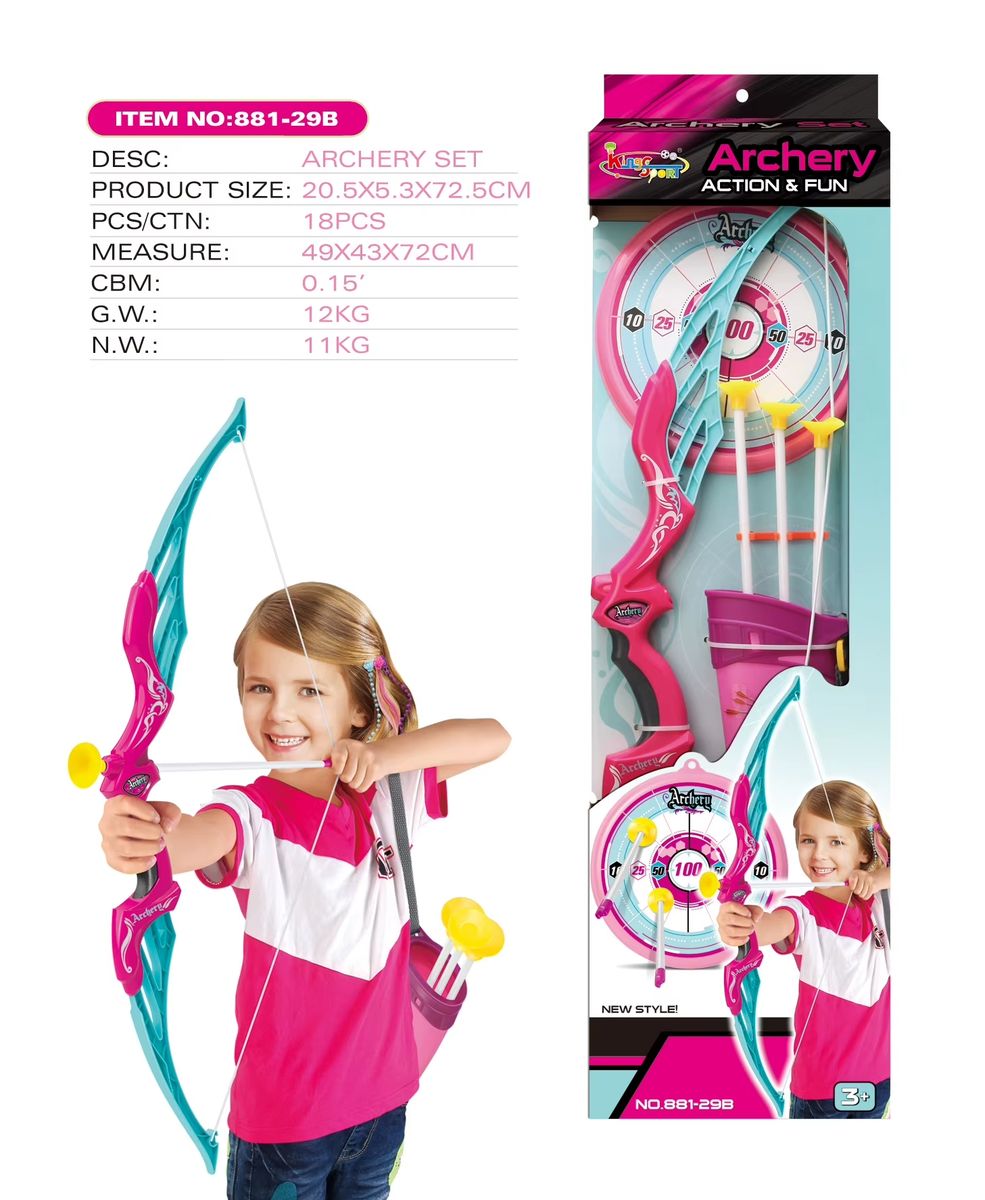 Kids-Up Pink & Blue Bow & Arrow Archery Set With Arrow Holder