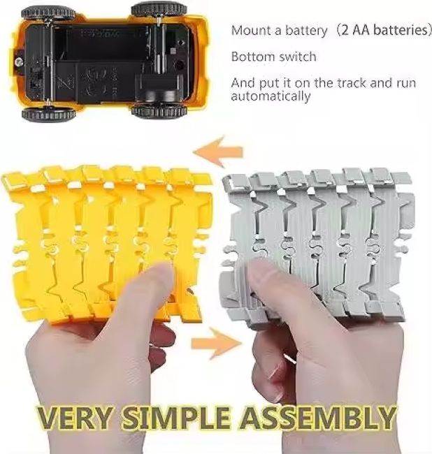 Kids-Up 180 Piece Track Toys For Kids Truck Flexible Track Set Electric