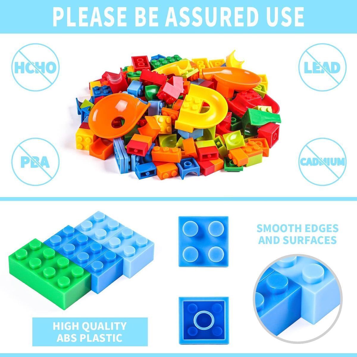 Kids-Up 84 Piece ABS Plastic Marble Run Creative Track Maze Slideway Blocks