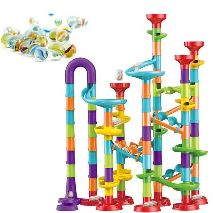 Kids-Up 113 Pieces 3D STEM Marble Run Race Track For Kids Educational DIY