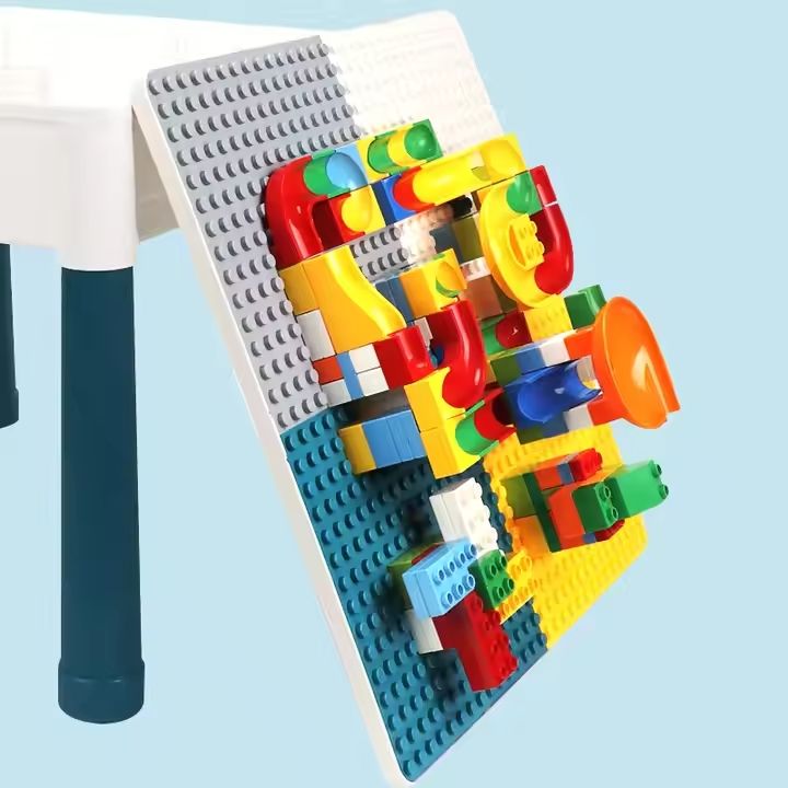Kids-Up 350 Piece Multi-Functional Game Building Block Kids Table + 2 Chairs