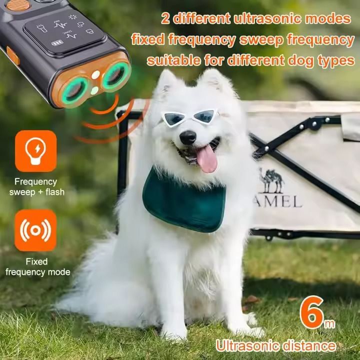 Dogs-Up Handheld Ultrasonic Anti Barking Device With Torch For Training Dogs