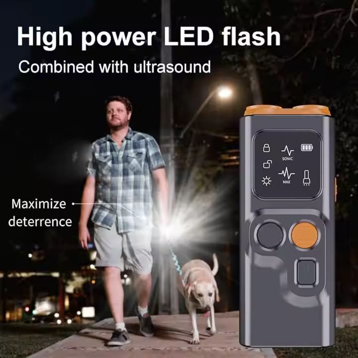 Dogs-Up Handheld Ultrasonic Anti Barking Device With Torch For Training Dogs