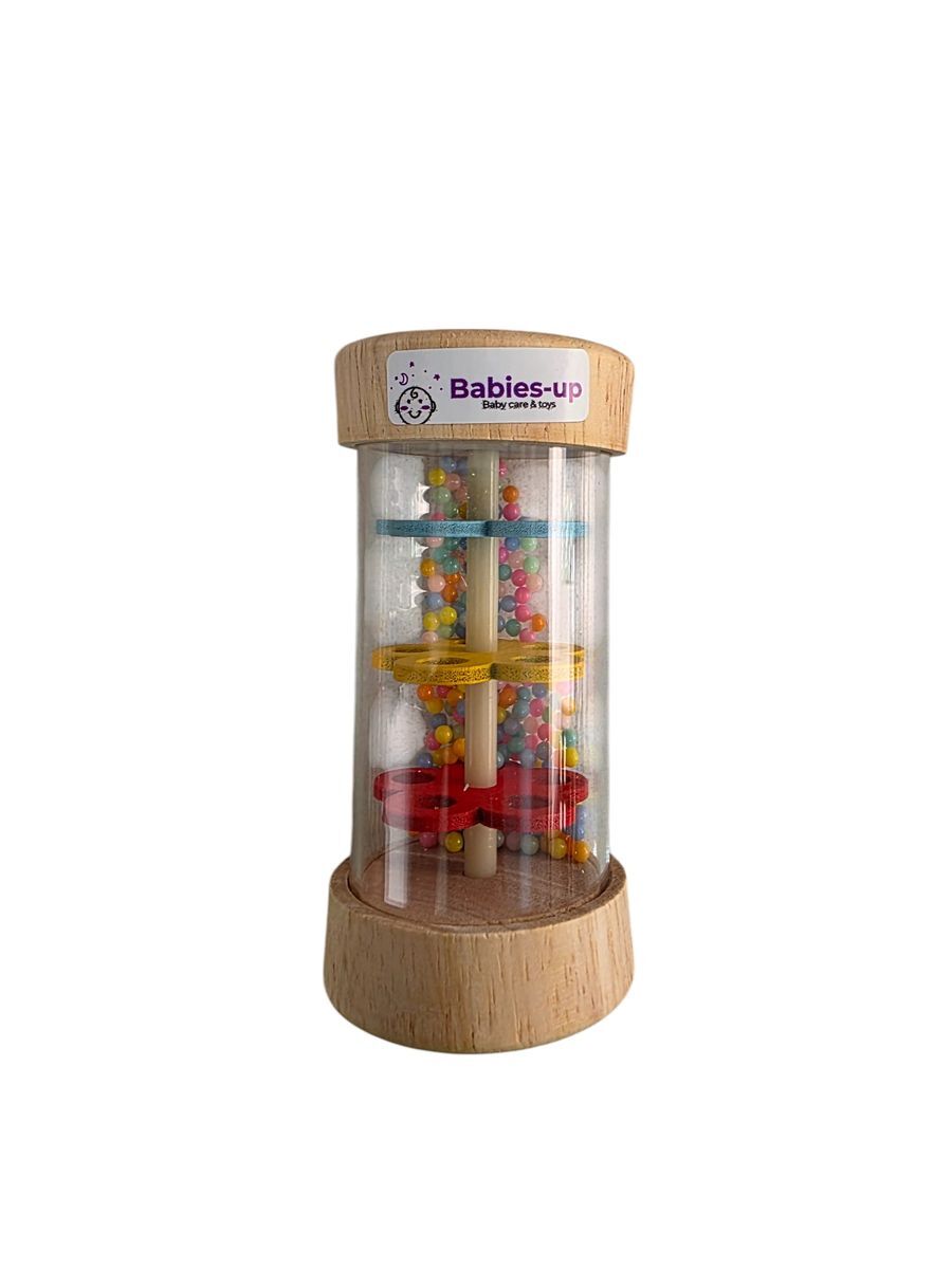 Babies-Up Wooden Rainmaker Shaker Toy Great For White Noise 13cm