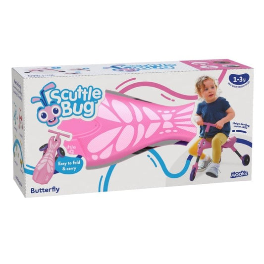 Scuttlebug 3-wheel foldable butterfly ride-on tricycle for toddlers