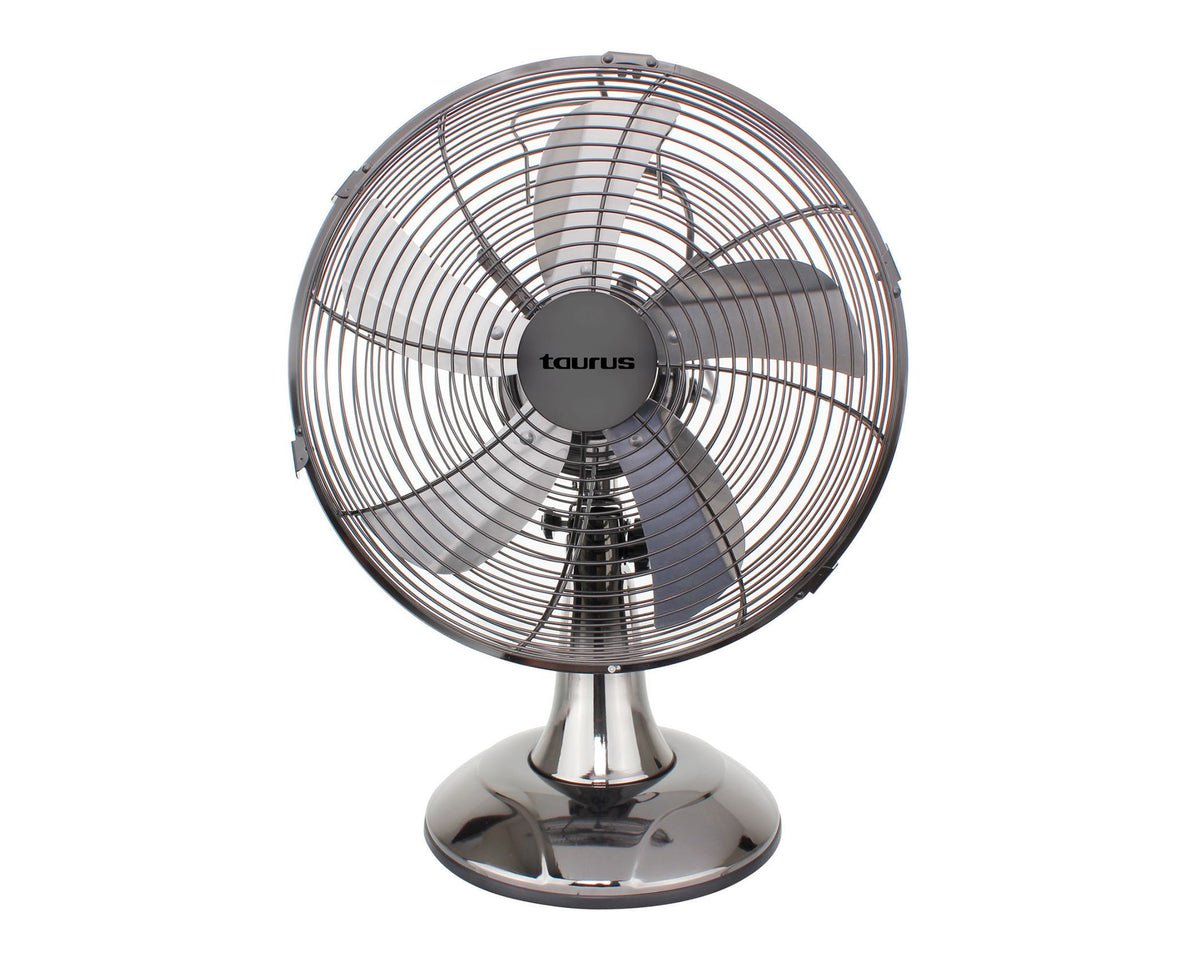 Taurus Ventilador De Escritorio 30cm metal desk fan in gunmetal grey front view
