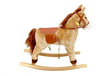 23 INCH ROCKING HORSE W/ SOUND BEIGE