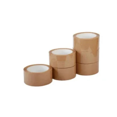 Brown packing tape rolls for shipping and sealing boxes, ideal for household and business use