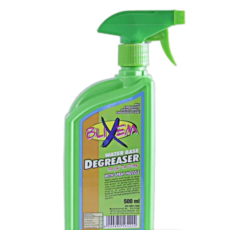 Blixem water-based degreaser spray bottle, 500ml, green trigger nozzle for cleaning grease and grime