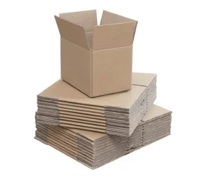 Stacked cardboard boxes for shipping and storage, ideal for online orders and moving supplies