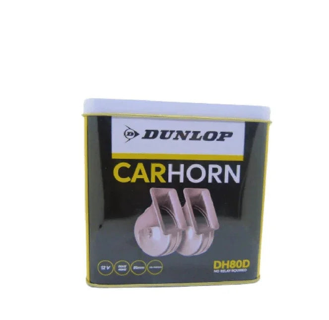 Dunlop DH80D 12V dual car horn with 8mm mounting, no relay required, for vehicle audio upgrade