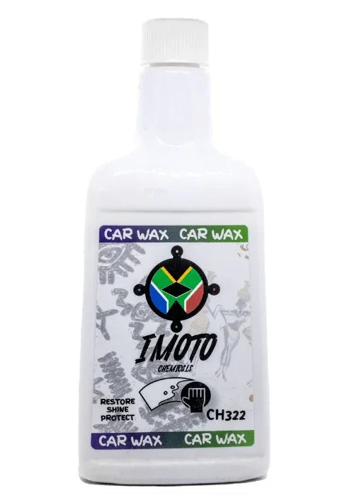 IMOTO Car Wax CH322 bottle for restore shine protect, South African flag design, auto care product