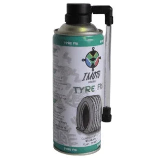 IMOTO Tyre Fix spray can with built-in pump for quick flat tire repair, ideal for cars and bikes