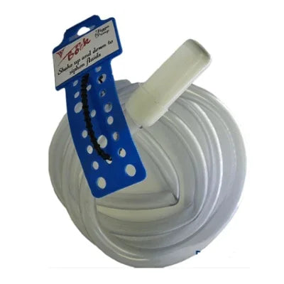 Blue siphon pump with clear tubing for transferring liquids, ideal for fuel, water, or oil