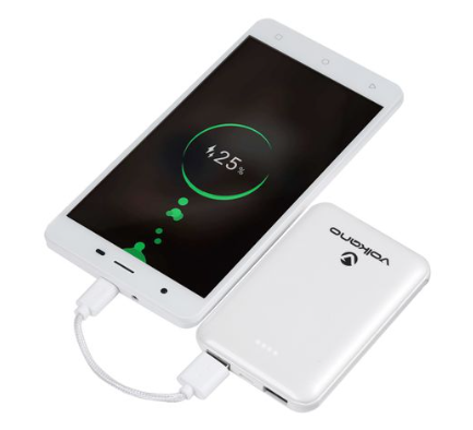 Volkano 5000mAh Power Bank - Nano Series - White