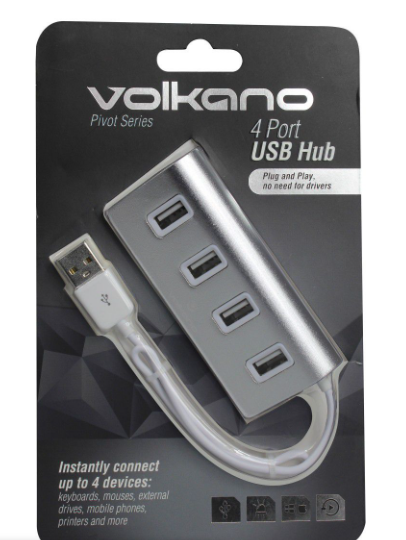 Volkano Pivot Series 4-Port USB Hub