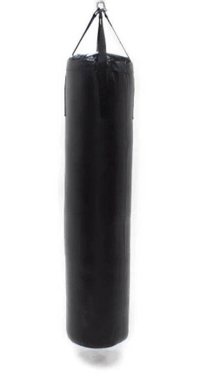 Black heavy punching bag for boxing training, fitness, and workout routines