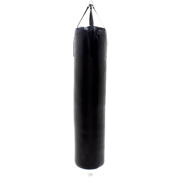 Black heavy punching bag for boxing training and fitness workouts