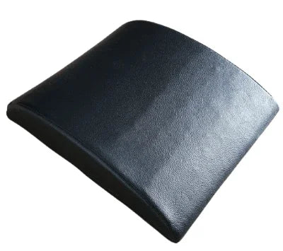 Black ergonomic lumbar support cushion for office chair, improves posture and comfort