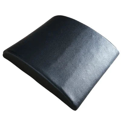 Black ergonomic lumbar support cushion for office chair, improves posture and comfort