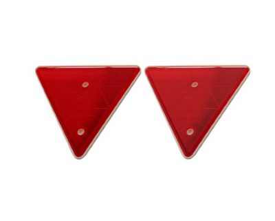 Red Reflectors - Triangle
Specifications:
- Length: 140mm
- Width: 140mm
- Height: 20mm
- Weight: 120g
What's in the box
2 x Red Reflectors - Triangle