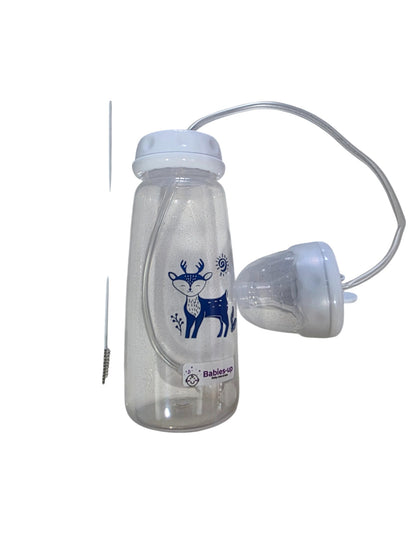 Babies-Up Hands-Free Baby Bottle 240ml, Anti-Colic Feeding Bottle