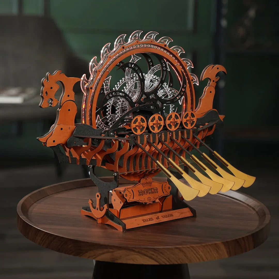 Robotime Viking Dragon Ship Mechanical 3D Wooden Puzzle