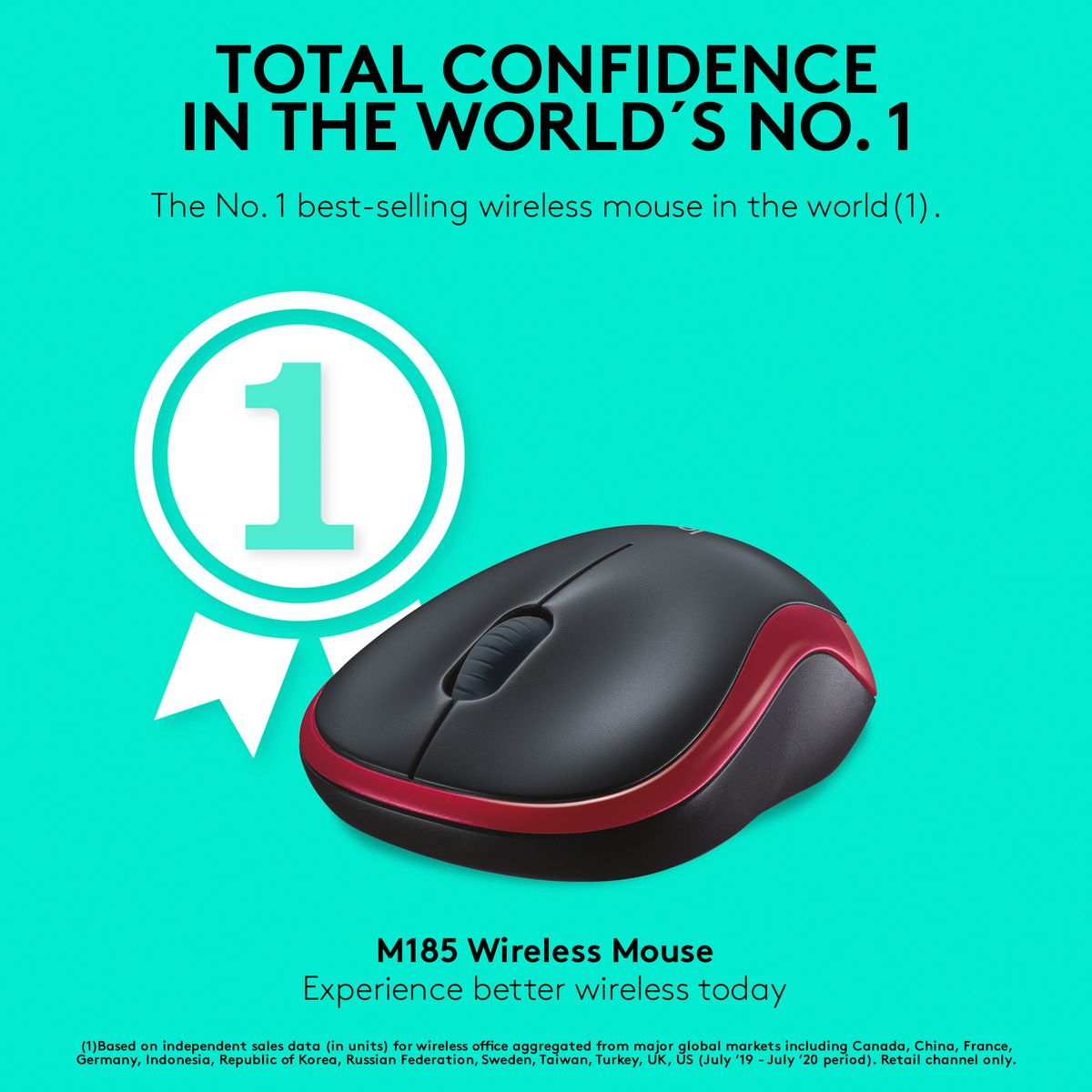 Logitech M185 Wireless Mouse, 2.4GHz with USB Mini Receiver (2 Year Warranty, Parallel Import)