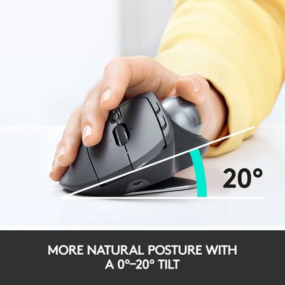 Logitech MX Ergo Advanced Wireless Trackball Mouse Grey (2 Year Warranty, Parallel Import)