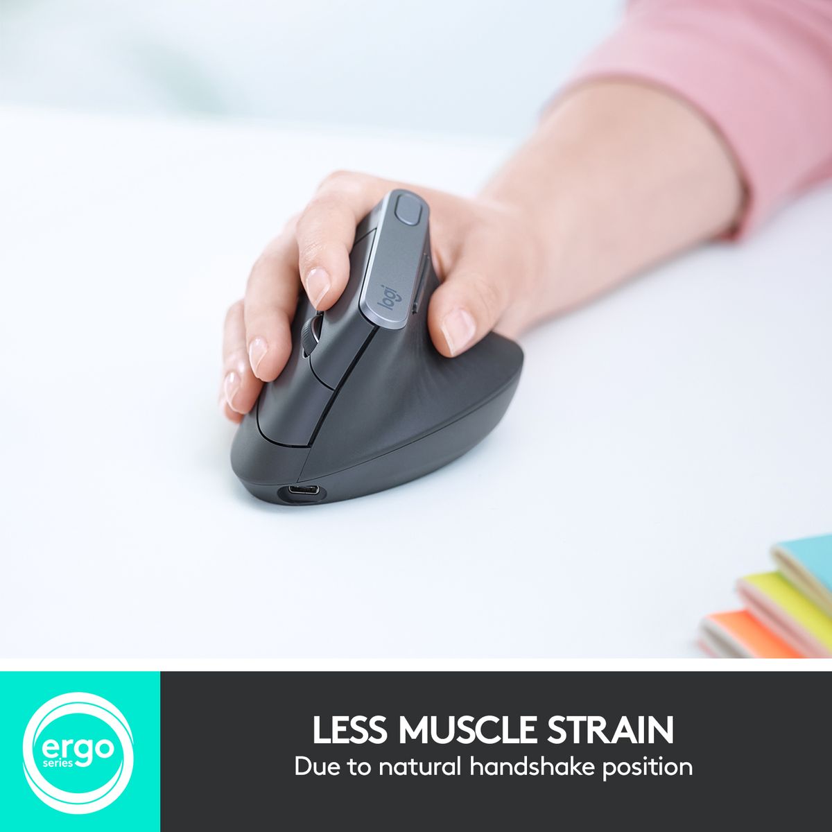 Logitech MX Vertical Advanced Ergonomic Wireless Mouse Grey (2 Year Warranty, Parallel Import)