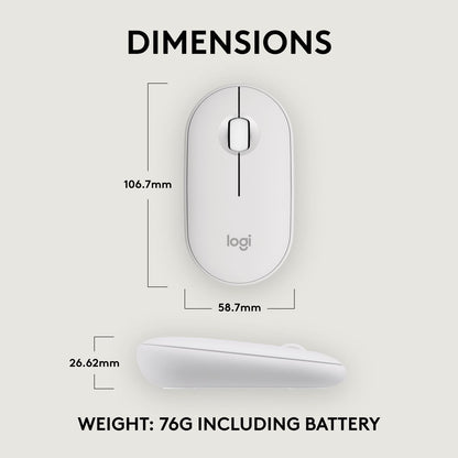 Logitech Pebble Mouse 2 M350s Slim Bluetooth Wireless Mouse (2 Year Warranty, Parallel Import)